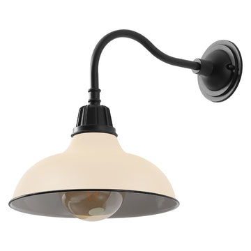 Aurora 12.25" Farmhouse Industrial Indoor/Outdoor Iron LED Gooseneck Arm Outdoor Sconce